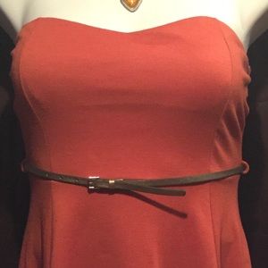 Deb orange strapless dress