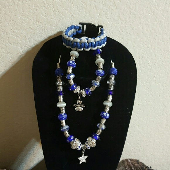 NFL Pandora Like necklace and bracelet sets