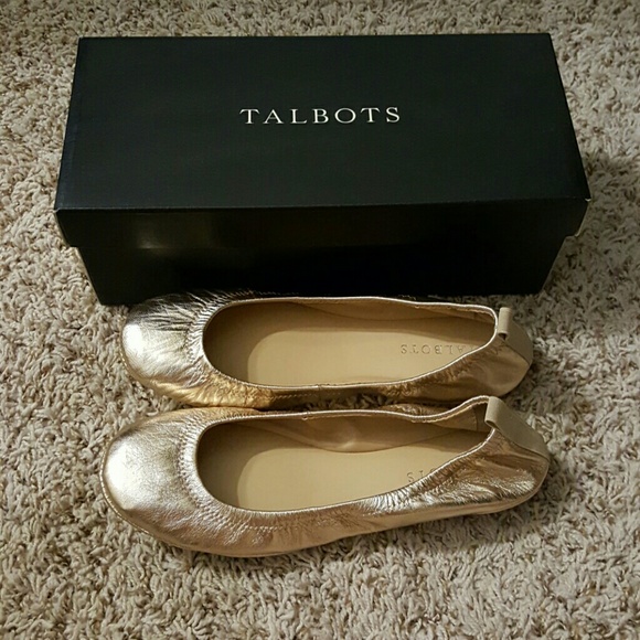 Gold Leather Flats