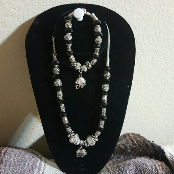 NFL Pandora like necklace and bracelet sets
