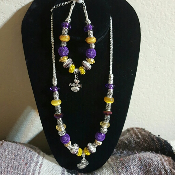 NFL Pandora like necklace and bracelet sets