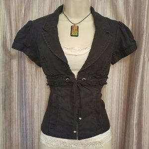 🕊GUESS Short sleeve zip up