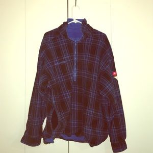 Reversible oversized Columbia sweater