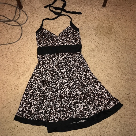Pink and Black Halter Dress 👗