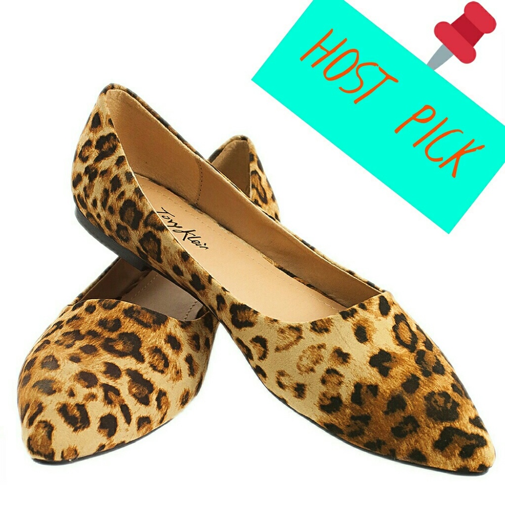 Tory K Women Leopard Flats B-1350 Light Brown - Picture 1 of 5