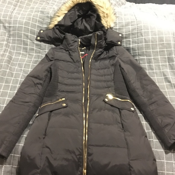 Express knee length puffer coat