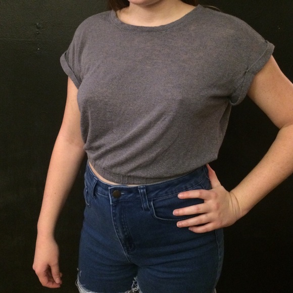 Grey Crop Top