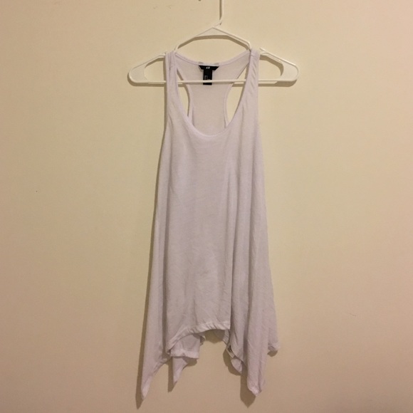 Long white flared cotton tank
