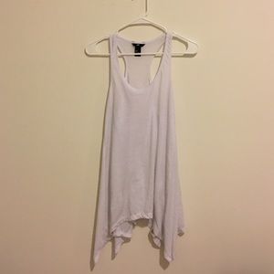 Long white flared cotton tank