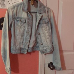 Pre-ripped jean jacket