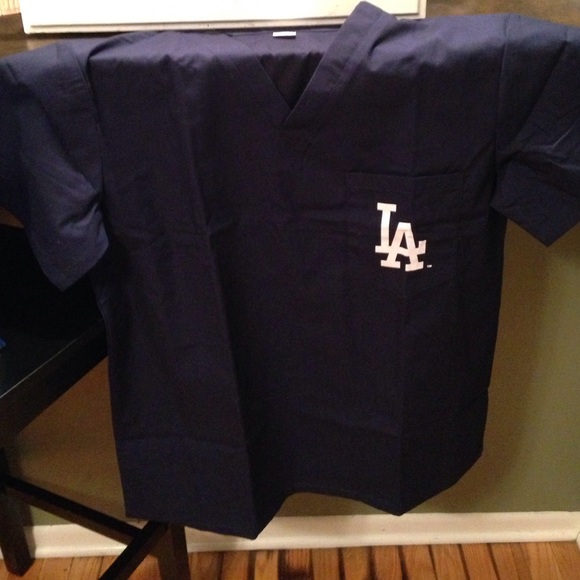LA Dodgers Navy Blue Scrubs Top - Unisex Large - Picture 2 of 3