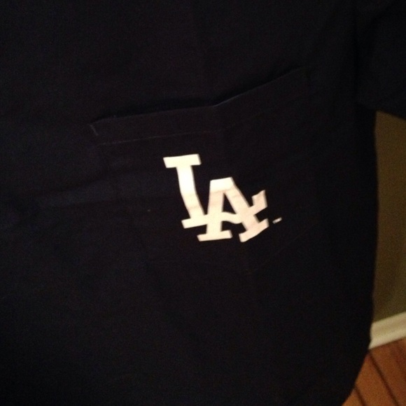 LA Dodgers Navy Blue Scrubs Top - Unisex Large - Picture 3 of 3