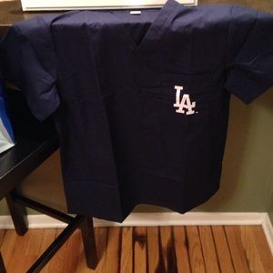 LA Dodgers Navy Blue Scrubs Top - Unisex Large