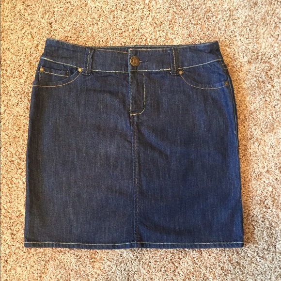 New York & Company Dark Denim Mini Skirt