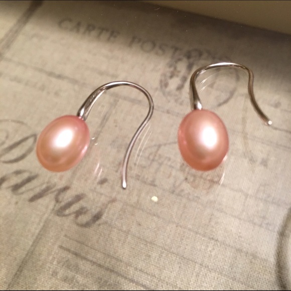 Pink Pearl Drop Earrings