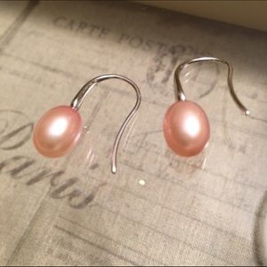 Pink Pearl Drop Earrings