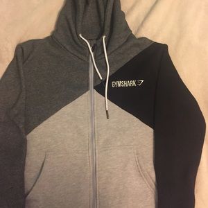 Gymshark grayscale zip up hoodie medium