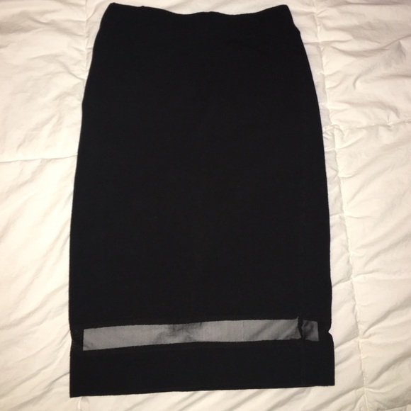 Cotton Pencil Skirt with Mesh bottom