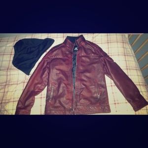 XRay Faux Leather Jacket (Red)