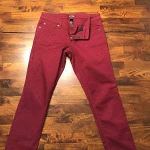Dark red express jeans