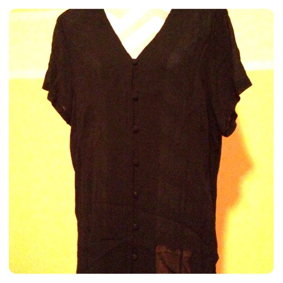 Black button down top