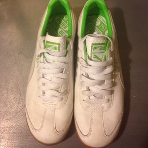 Puma Roma White and Green Sneaker