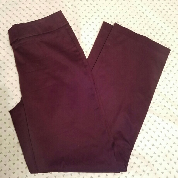 Stylish NY & Co Straight Leg Maroon Pants
