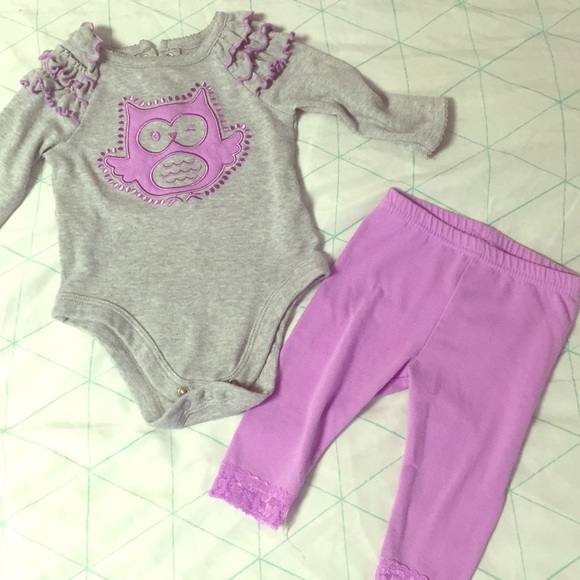 3-6M Purple Owl Outfit