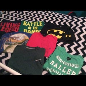 Boys size S & M shirt bundle UA, NIKE, POLO