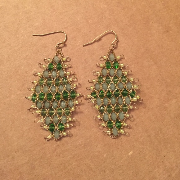Gold & Green Earrings