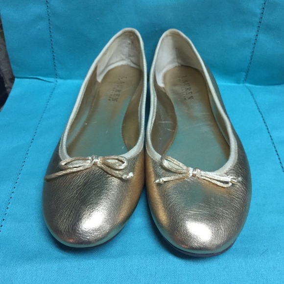 Lauren Ralph Lauren gold ballet flats