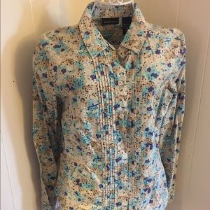 Flowered button up blouse