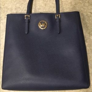 Michael Kors Saffiano Blue Leather Work Tote