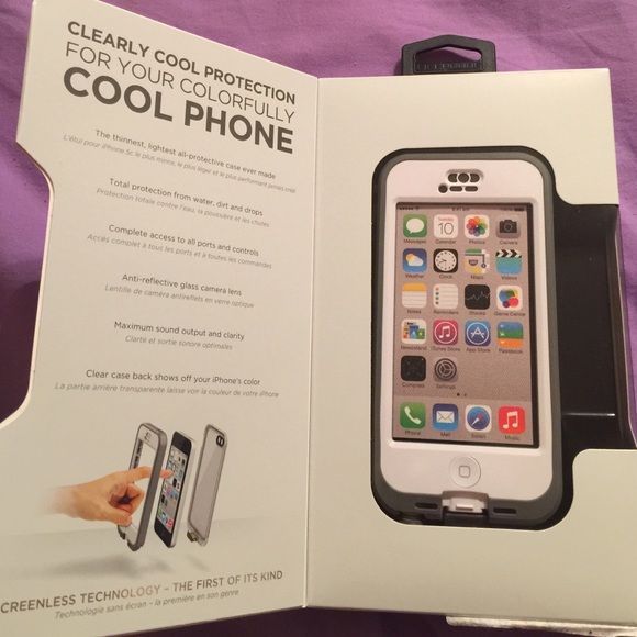 White and grey Lifeproof iPhone 5c case