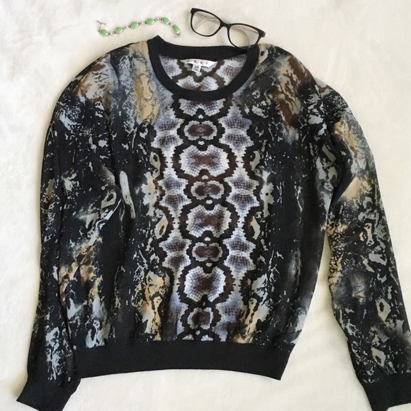 CAbi Snakeskin  Print Sheer Pullover