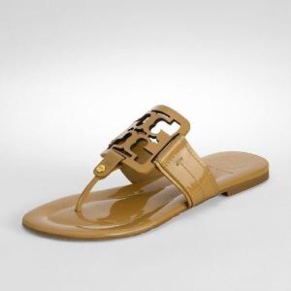 Nude Tory Burch patent leather sandals