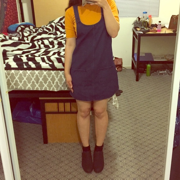 Denim overall dress