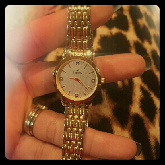 Two tone bulova watch