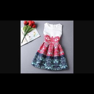 Vintage red & navy dress