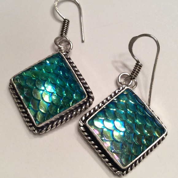 🌹3X H.P.🌹DICHROIC GLASS 925  NECKLACE & EARRINGS - Picture 4 of 4