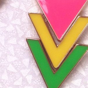 Jewelry - neon yellow green pink triangle earrings Jewelry - neon yellow green pink triangle earrings