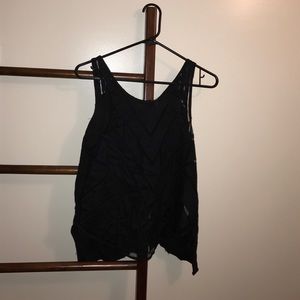 Black Semi-see through tank top