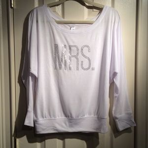 Mrs. Off the shoulder shirt