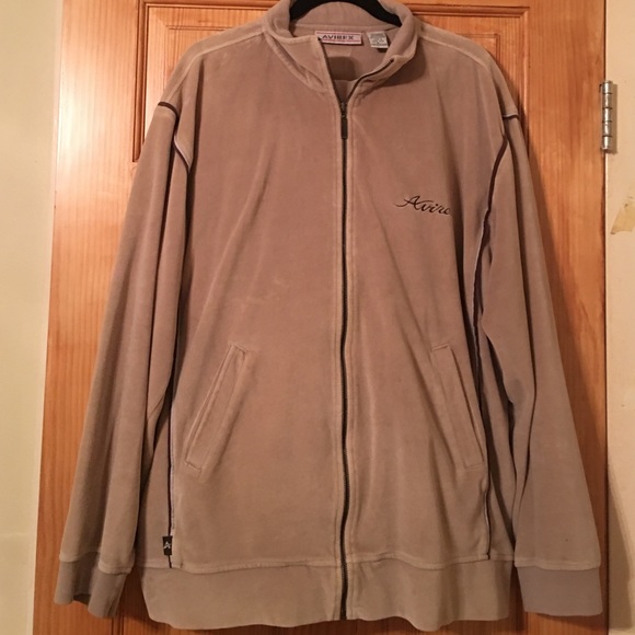 Men's XL velour sweatsuit beige color