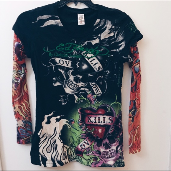 Ed Hardy KIDS Long Sleeve Shirt Medium Brand NEW