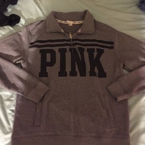 Gray and black Pink half zip