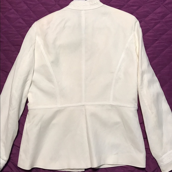 Off White embroidered Russel Scott top Sz 10 - Picture 4 of 4