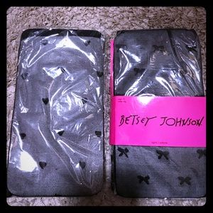 Betsey Johnson heart and bow tights
