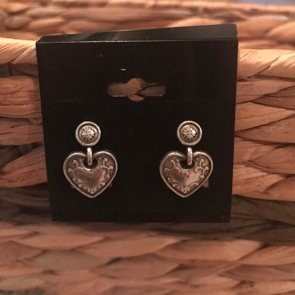 Brighton Silver Heart Shaped earrings