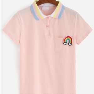 BRAND NEW WITH TAGS PINK POLO RAINBOW